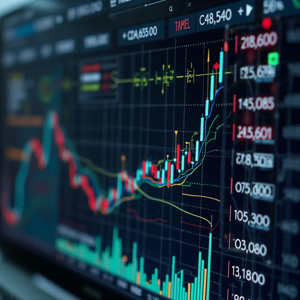 Gráficos y análisis financieros en una pantalla