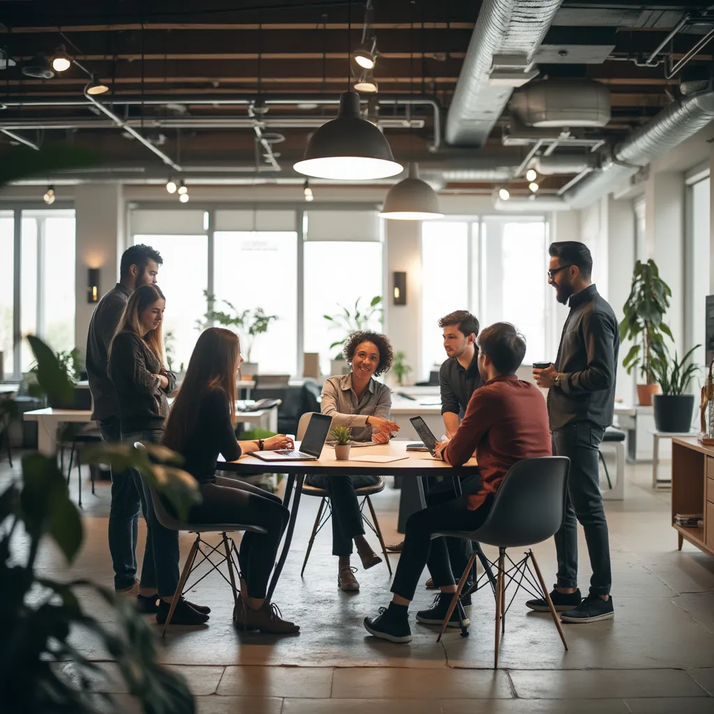 Ambiente de trabajo colaborativo en la oficina de FinArg Consultores.